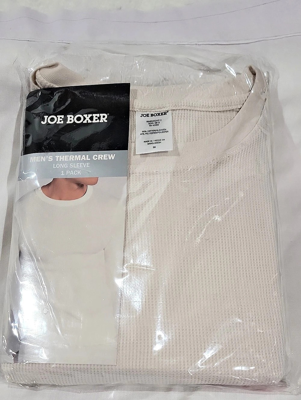 Joe Boxer Men's Thermal Crew Long Sleeve Thermal Crew Long Sleeve 3X NWT